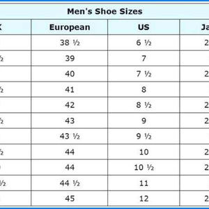 shoe size in eur
